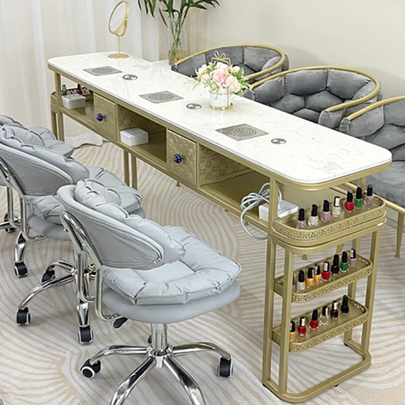 

Salon Table Portable Nail Manicure Tables Mesa De Hair Furniture Makeup Professional Lamp Nails Comfort Chair Mesas De Manicura