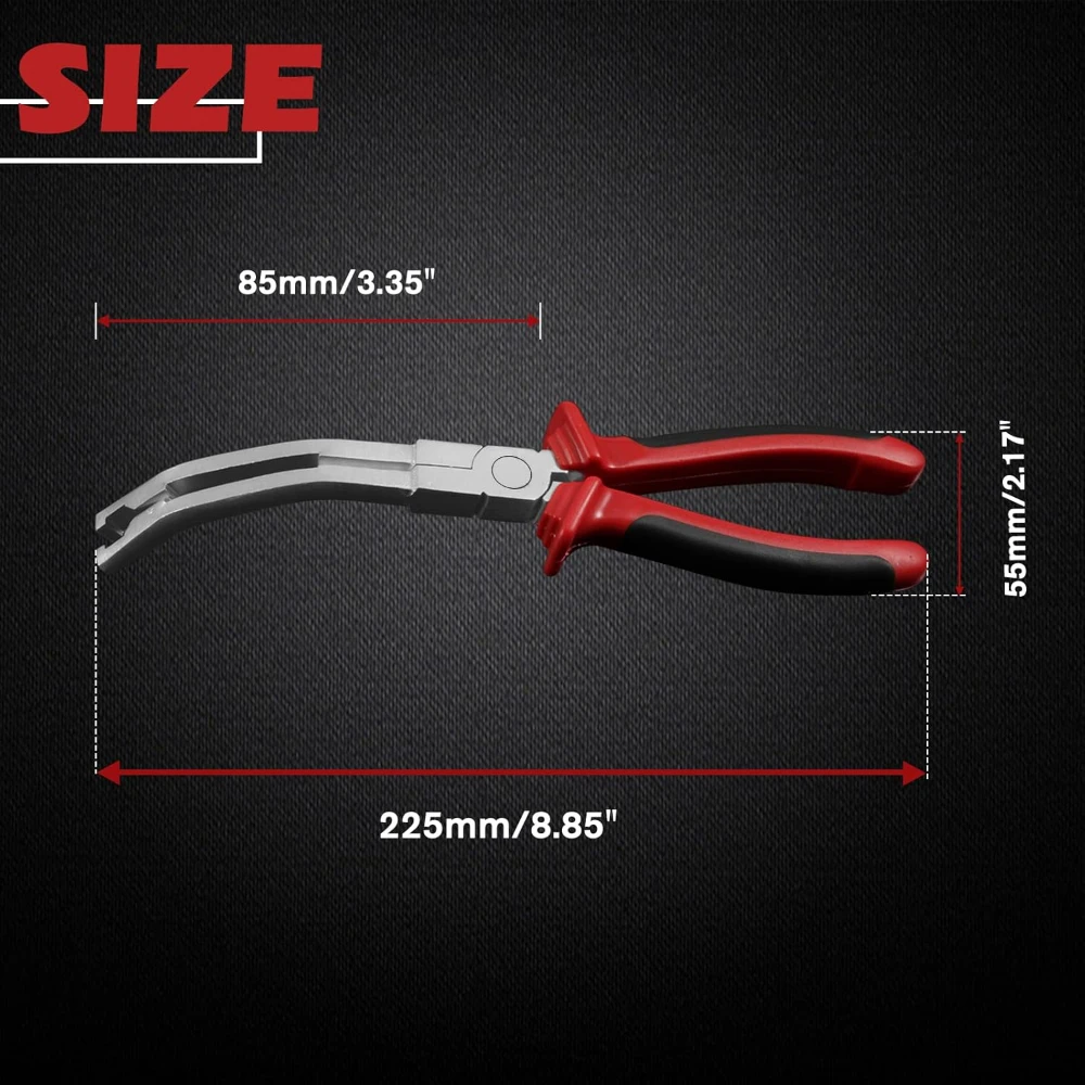 Glow Plug Pliers Removal Angled Jaw Glow Plug Connector Plier Clamp Remover Pliers Curved Jaw Pliers Glow Plug Socket Pliers