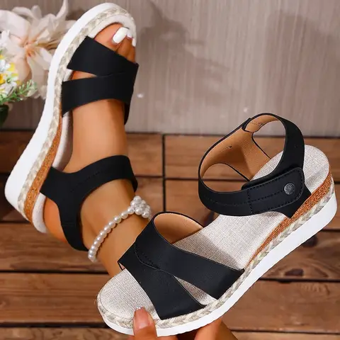 Women's Sandals Women Heels Sandals With Wedges Shoes Woman Platform Sandalias Mujer Luxury Shoes Summer Sandals Heeled Footwaer