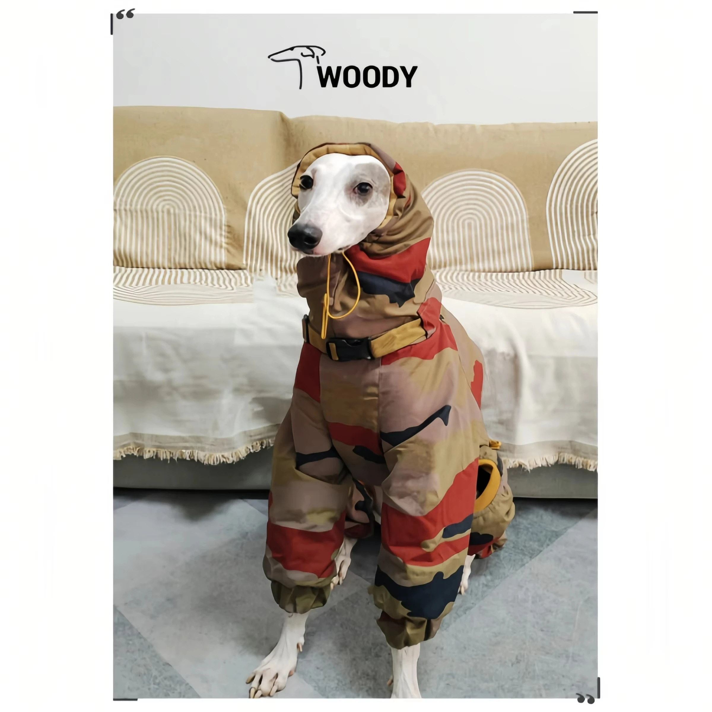 Luxury Super-thick Camouflage Bellington Clothes Winter TurtleNeck Quilted Italian Greyhound Coat Warm Adjustable Whipbit Jacket