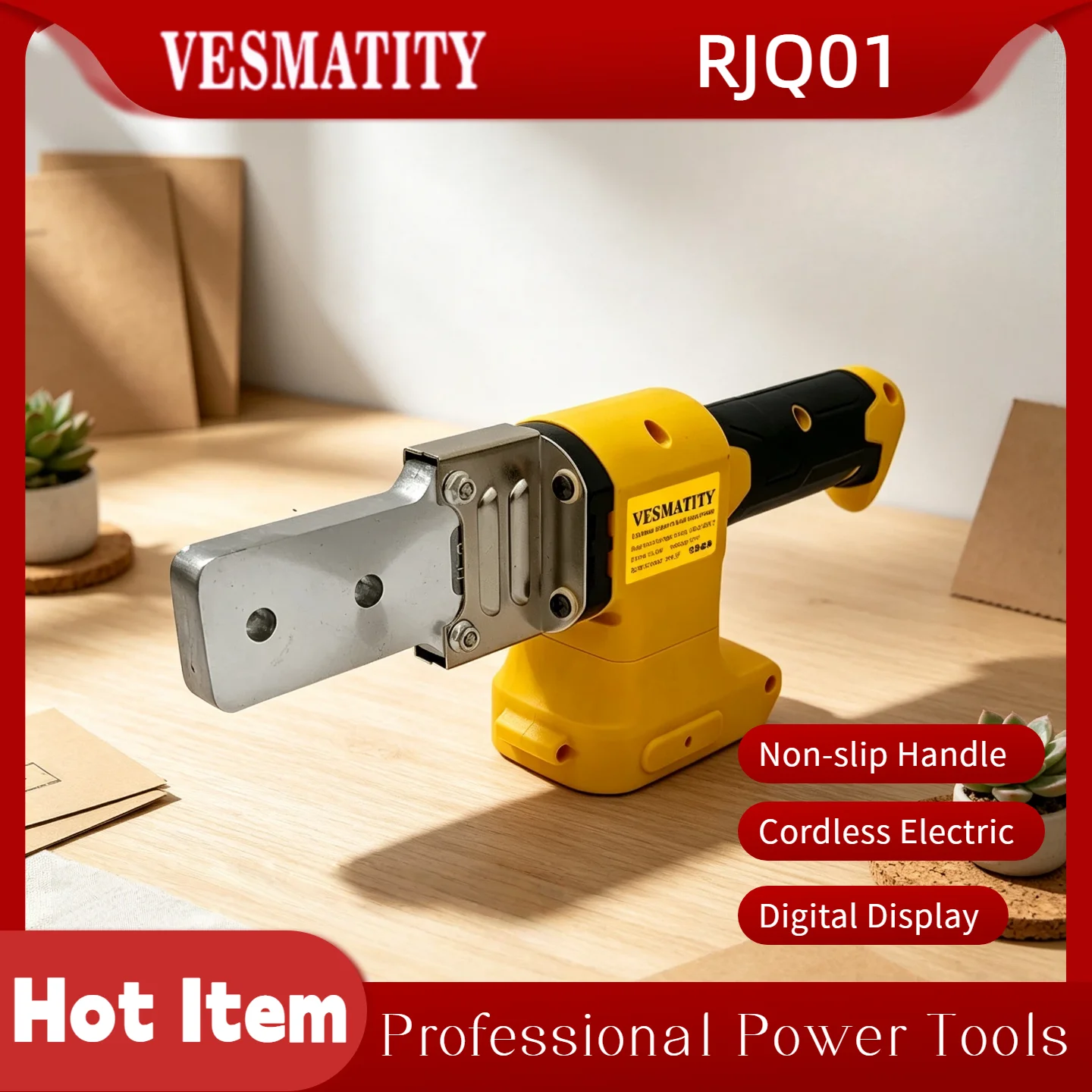 Vesmatity RJQ01 Hot Melt Tool 200‑360℃ Digital Display Cordless PPR Pipe Welding Machine Plastic Welder for DeWALT Battery
