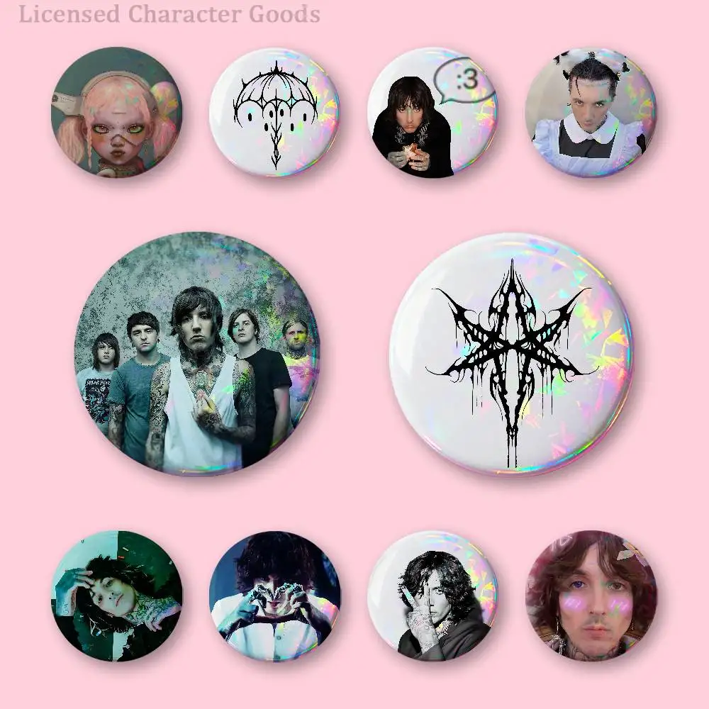 B-BMTH Oli S-Sykes HD Print Badges Pretty Round Display Brooches IP merchandise 32mm 58mm 75mm 44mm 25mm