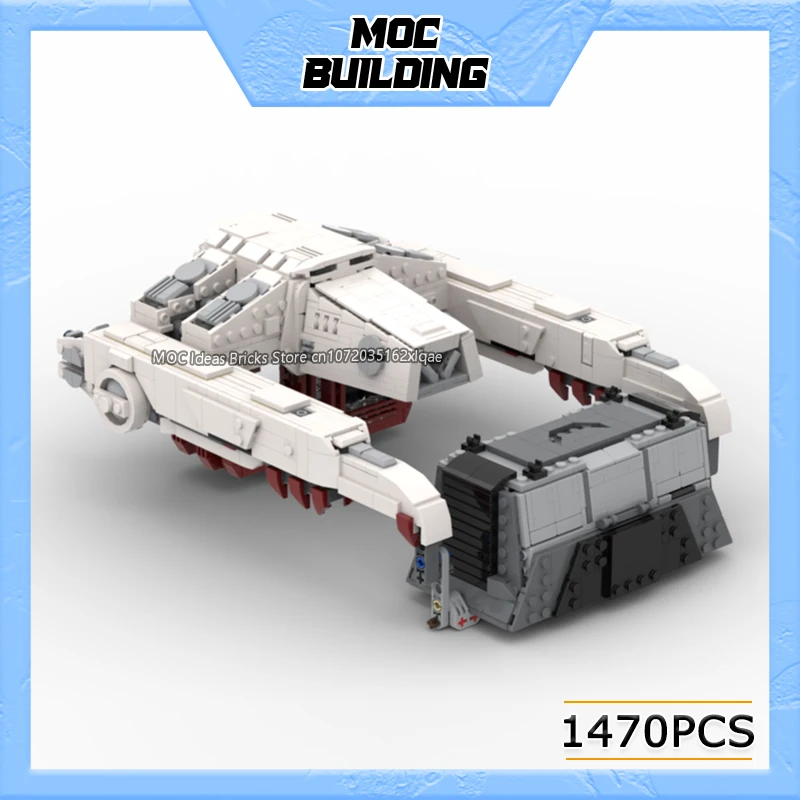 MOC Building Blocks Sci-Fi Space Movie Heavy Cargo Hauler Transport Vessel Model Assemble Bricks Spacecraft Toys Collection Gift
