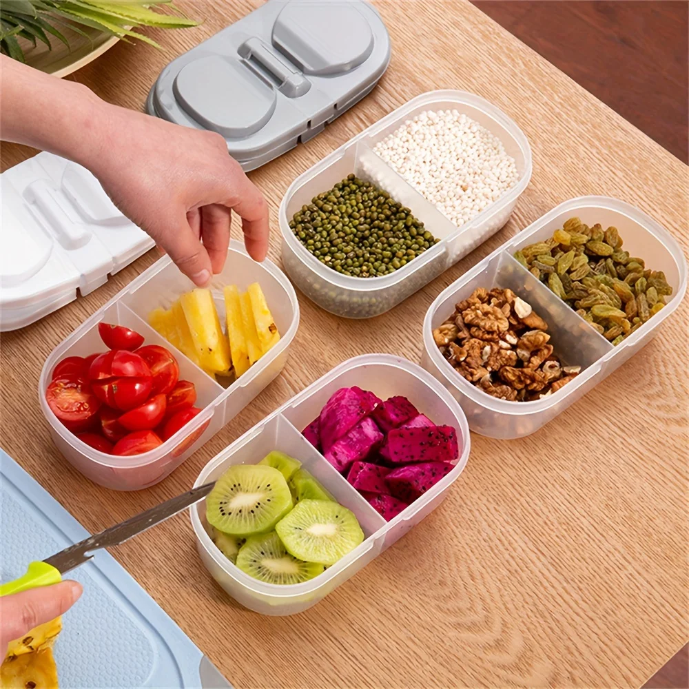 

1PC Portable Plastic Protector Case Container Fruit Food Lunch Multi Colored Box Storage Holder Spice Storage Box