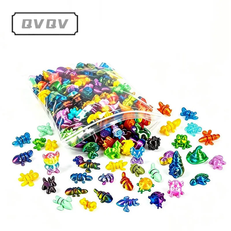 10/20pcs 3D Printed Small Animal DIY Super Cute Flexible Figurines Colorful Multi Various Joint Active Small Fish Ornament