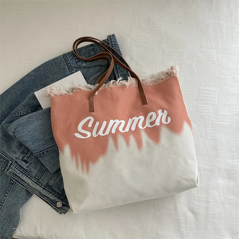 

2025 Tie dye Canvas Tote Bag for Women Minimalist Shoulder Crossbody Purse Fashionable Handbag