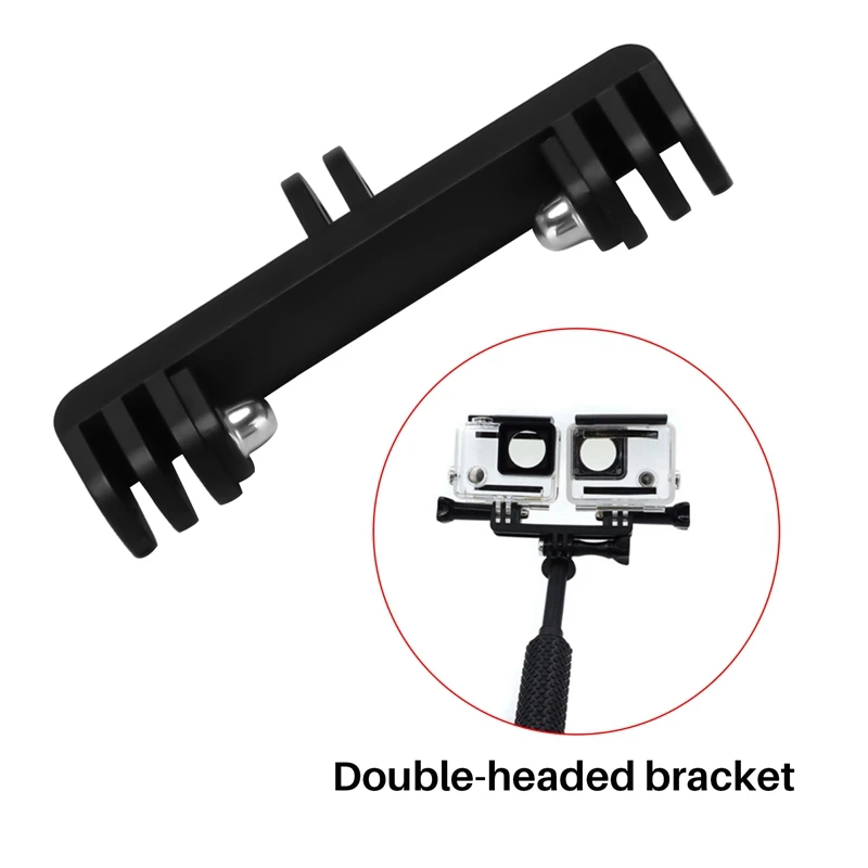 Dual Head Camera Holder Bracket Bridge Mount Tripod Adapter Extender Expansion For GoPro 11 10 9 8 7 6 Selfie Stick Accessories