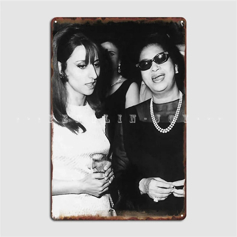 فيروز وأم كلثوم Fairouz And Um Kalthoum Metal Plaque Poster Cinema Living Room Home Retro Wall Decor Tin Sign Posters