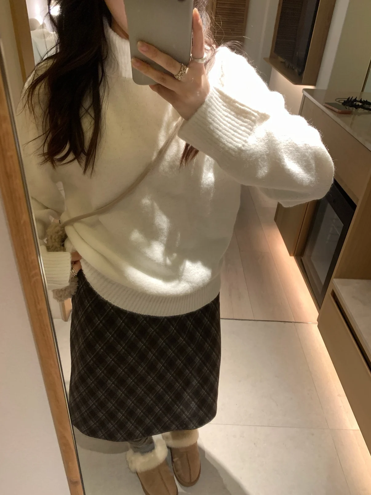 

Юбка А-силуэта с высокой талией, в стиле ретро, в клетку, для повседневной носки, женская, осенне-зимняя, из смесового полиэстера, прямого кроя