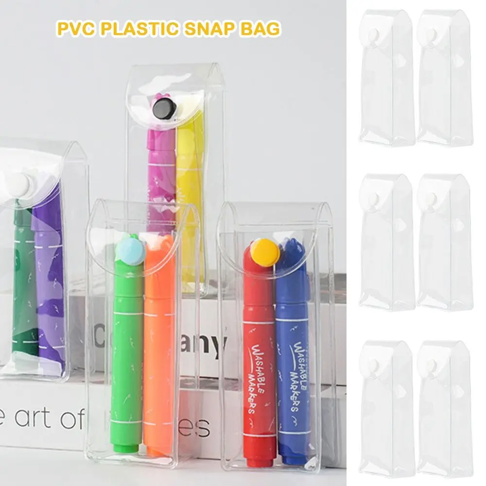 Portable PVC Button Bag Plastic Self Sealing Three-dimensional Bag Dust Protection Transparent Packaging Bag Doll