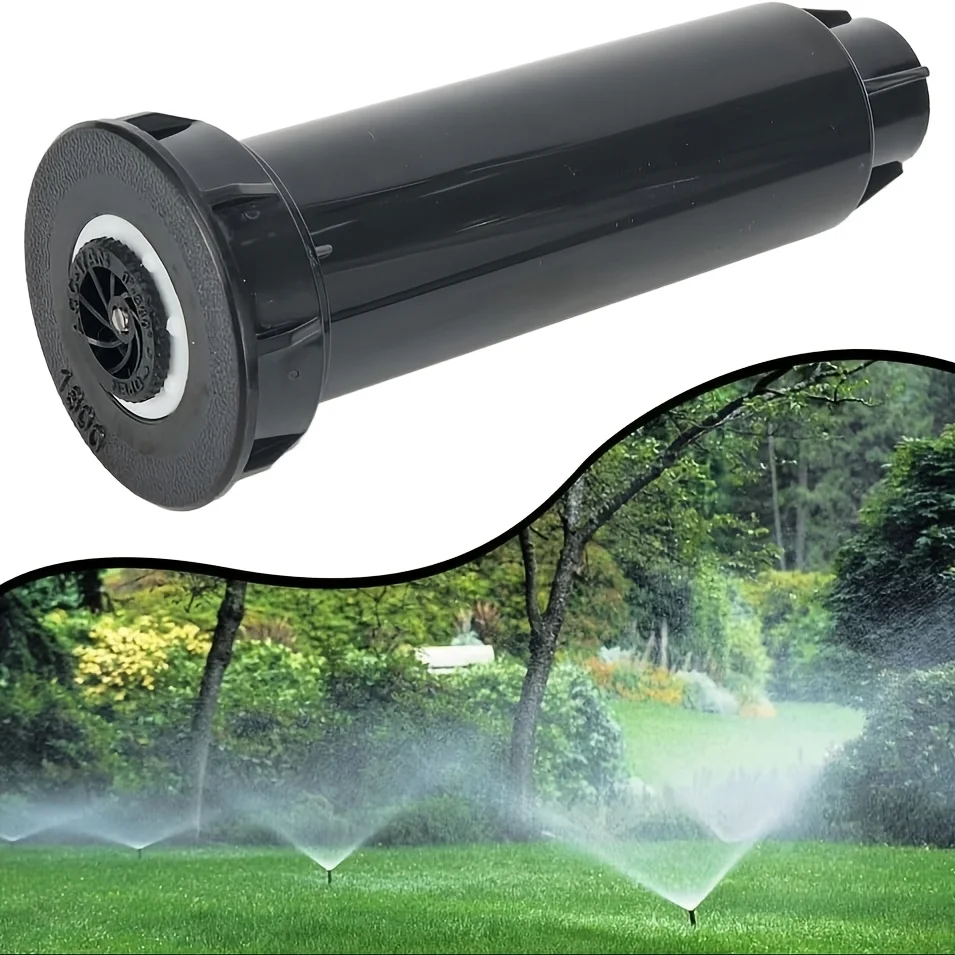 1Pc 360° Rotating Retractable Pop-Up Sprinkler Heads High-Pressure Spray Plastic Lawn Watering Tool For Gardens Black Sprinkler