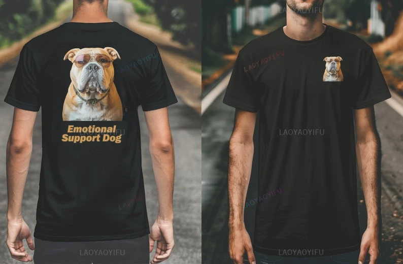 

Emotional Support Dog Graphic T Shirts Funny Dog Meme Cute BulldogDog Lover Gift Pet Owner Man Woman T-shirt Kawaii Tops Tee