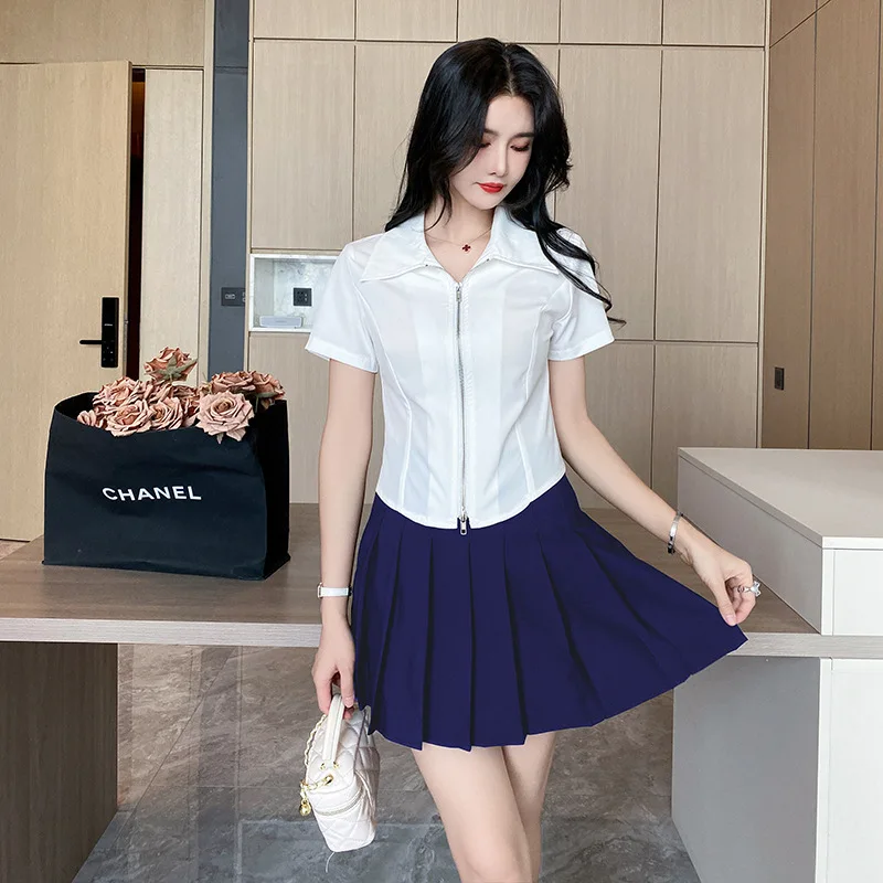 Woman Work Clothes Shirt Short Skirt Suit Hotel Waiter Beauty Salon Spa Massage Nail Cafe Foot Bath Technician Overalls Uniform