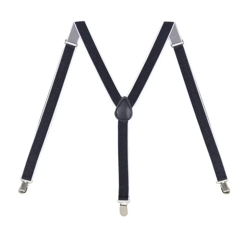유니섹스 3cm 와이드 멜빵 조정 가능한 고탄력 스트랩 서스펜더 헤비 듀티 X 백 바지 웨딩 정장 스커트 용 교정기
