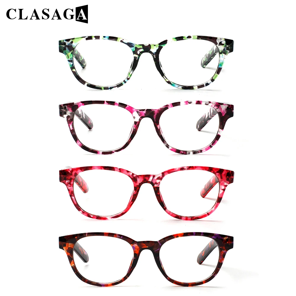 

CLASAGA Fashion Color Matching Frames Reading Glasses For Women HD Transparent Lenses Comfortable Prescription Eyeglasses 0 ~+6