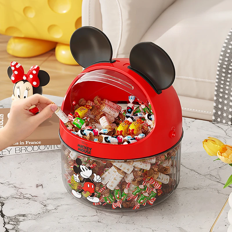 Mickey Mouse Desktop Cartoon Snack Storage Box with Lid  Coffee and Snack Dustproof and Waterproof Storage Bucket
