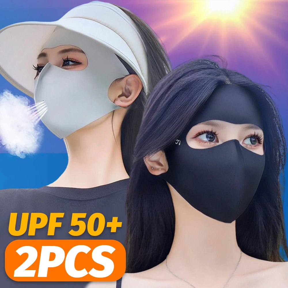

Summer Hyaluronic Acid Facekinis Outdoor Motorcycle Cycling Full Face Sunscreen Mask UPF 50+ Ice Silk Cool UV Protection Cover