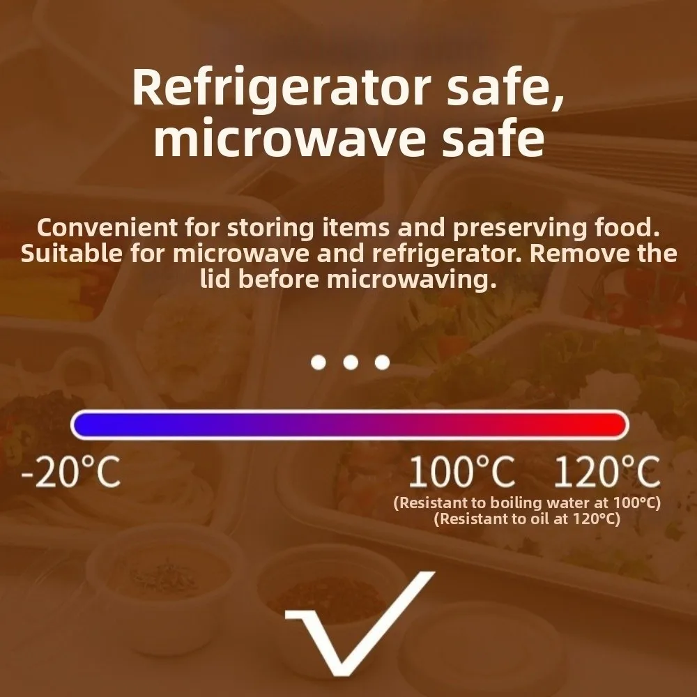 50Pcs Disposable Round Bowls Thickened Water Resistant Biodegradable Bowls Oil-resistant Microwave-safe Disposable Tableware