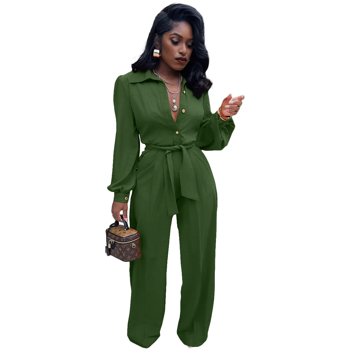 European and American women\'s autumn new leisure fashion long sleeved Jumpsuit Jumpsuit overalls rompers womens jumpsuit