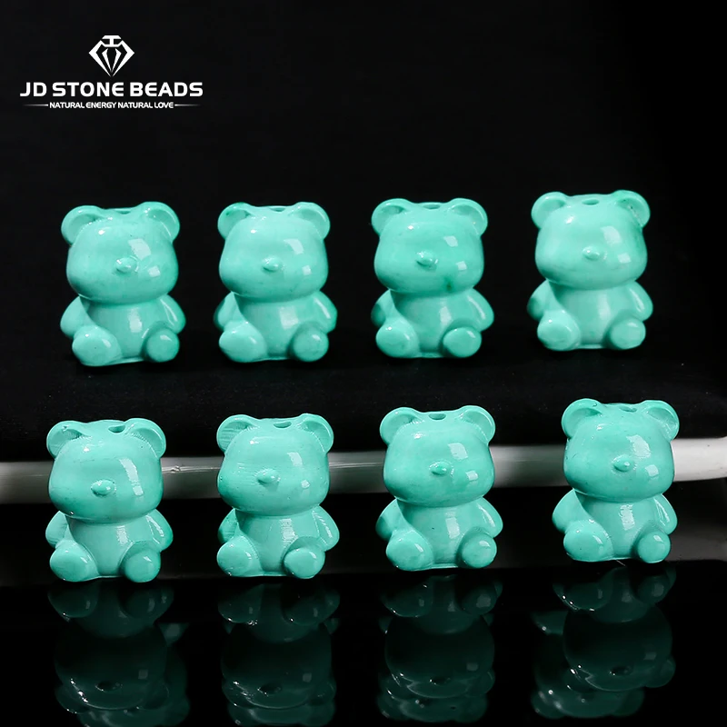 

1 Pc Natural Magnesite Monpine Carved Cartoon Bear Shape Bead Pendant For Jewelry Making Diy Necklace Bracelet Charms Accessory