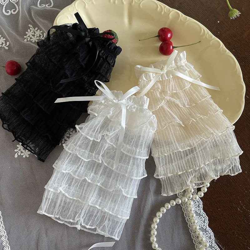 2026 Summer Children's Leg Covers 3-8T Sweet Multi Layer Cake Lace Girls Leg Warmer Cute Bow Kids Accessories
