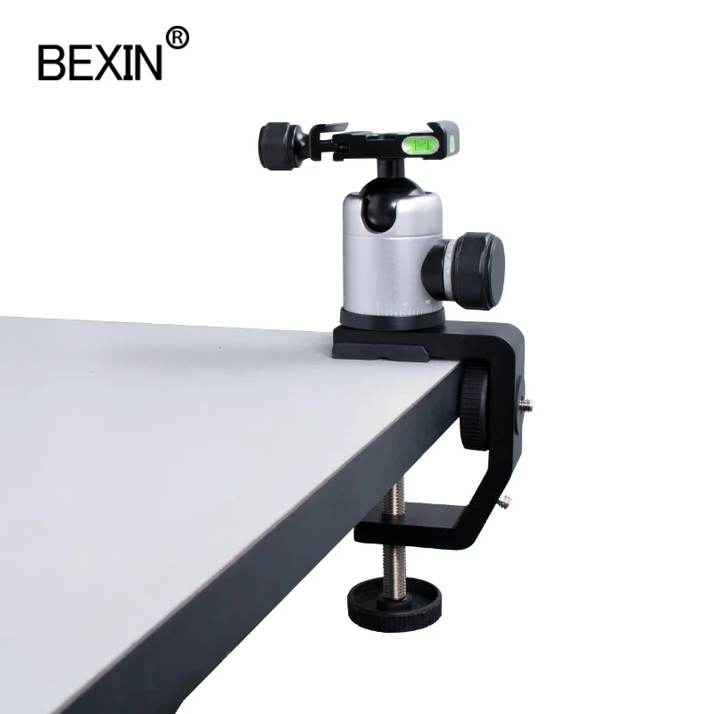 デスクトップユニバーサルタイプCネジマウントアダプター、ミニボールヘッド付きカメラ取り付けクリップ、多機能、1/4ネジ