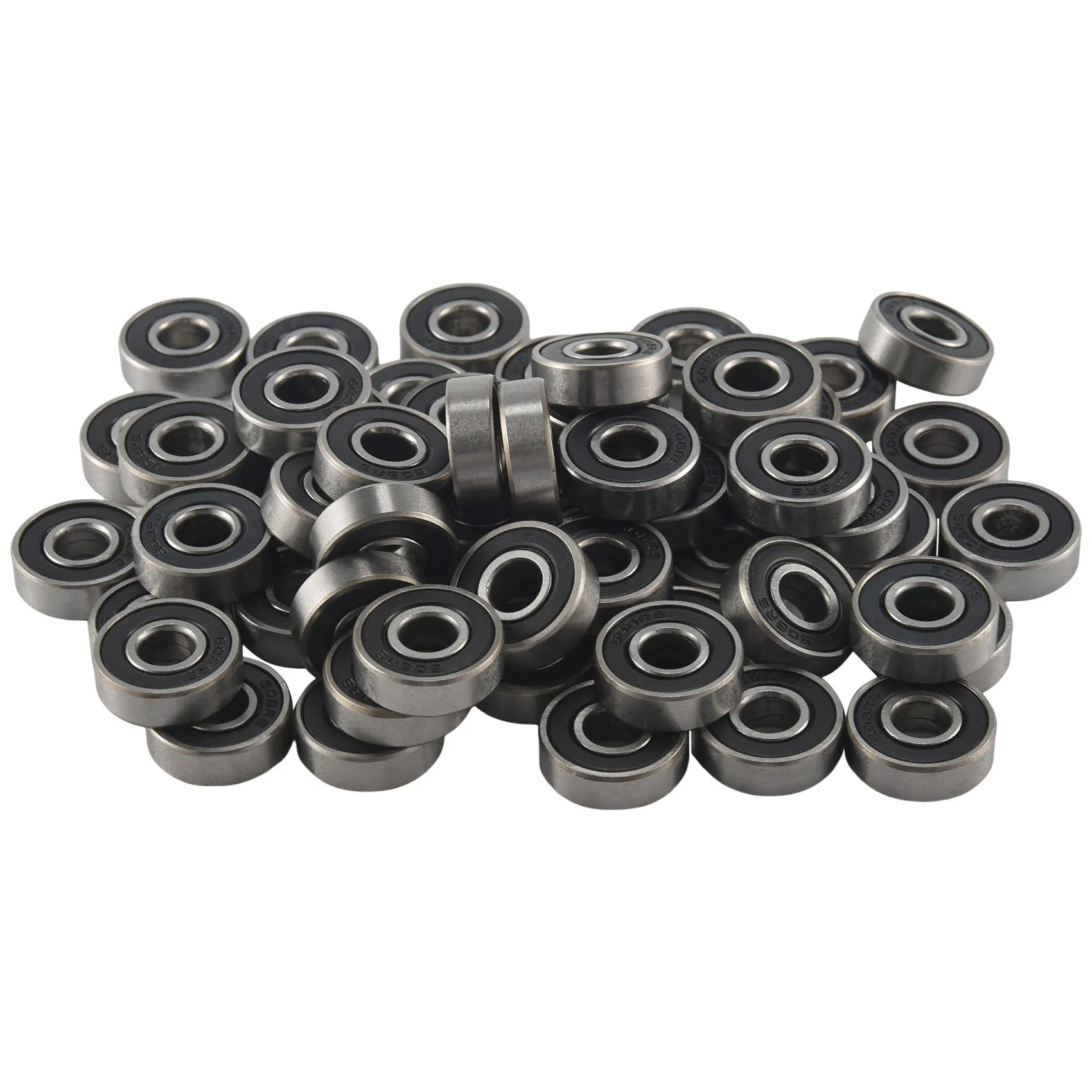 AS94-60Pcs/Set 608 2RS Ball Bearing ABEC-5 8X22X7 Mm Deep Groove Carbon Steel Sealed Ball Bearings