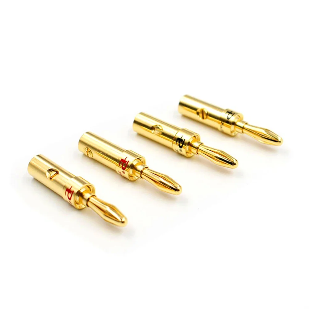 Hifi Palic 20pcs audio 4mm 24K high quality banana plugs copper Gold plated speaker cables Wire Pin Banana Plug Connectors