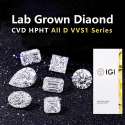 D VVS1 Lab Grown Diamond with IGI GIA Certificate Round Emerald Princess Oval Diamond VVS VS 3ct 4ct 10ct CVD HPHT Lab Diamond