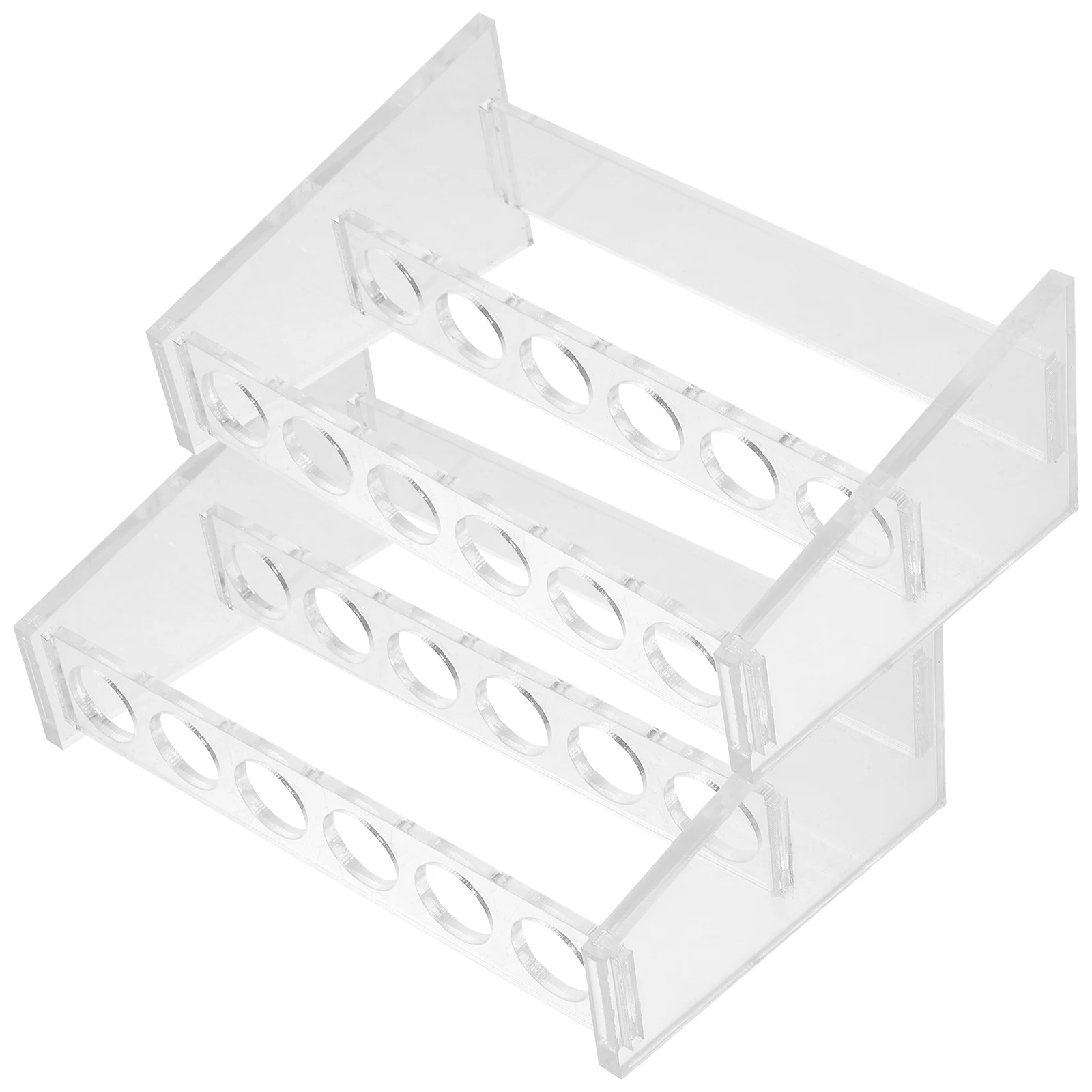 

2pcs Test Tube Rack Transparent Acrylic Laboratory Shelf Tubes Holder 10ml 1x6 Holes Stand Organzier