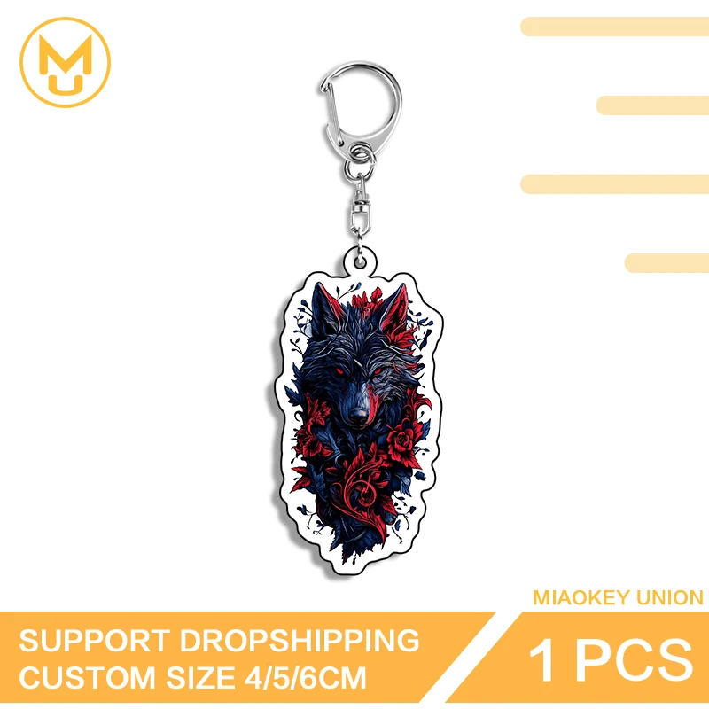 Wolf Artistic Hanging Ornament Enchanting Beautiful Acrylic Keyring Hot Selling Ingenious Oversize Suitable For Keepsake Gift