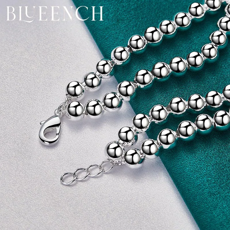 Blueench 925 Sterling Silver Double Layer String Butterfly Pendant Bracelet for Ladies Wedding Party Fashion Temperament Jewelry