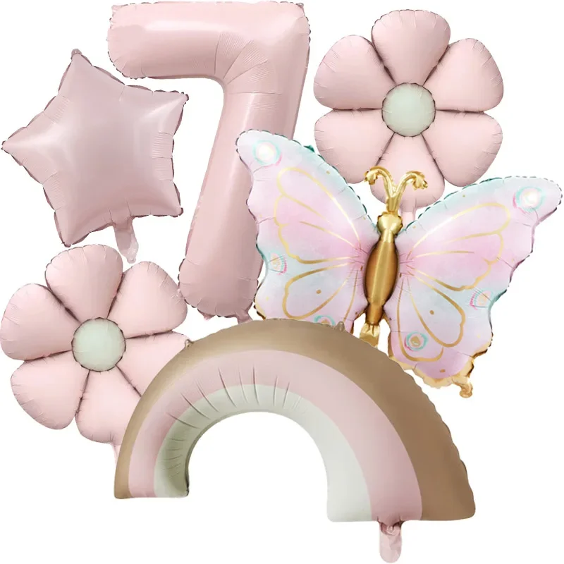 6 Stück Pastellrosa Schmetterling Aluminiumfolienballon für Mädchen Geburtstag Schmetterling Thema Hochzeit Party Dekoration Lieferungen – Detail 9