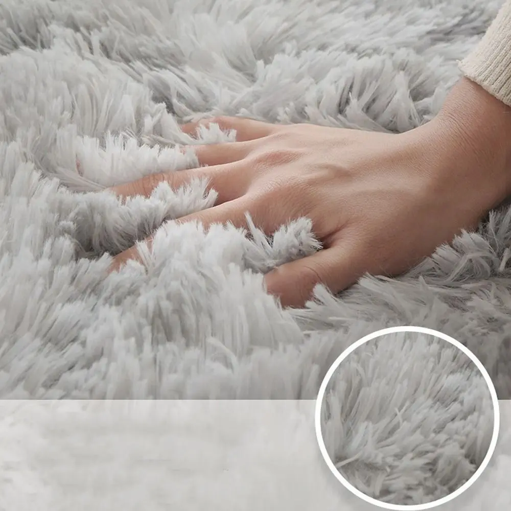 Fluffy Shaggy Imitation Wool Rug Non Slip Washable Long Hair Carpet Floor Protection Sofa Cushion Bedroom Mats Home Decor