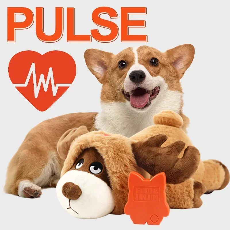 Calming Aid, Comfort Toy for Behavioral Training, Dog Cat Plush Toy with Heartbeat-Batteries not included