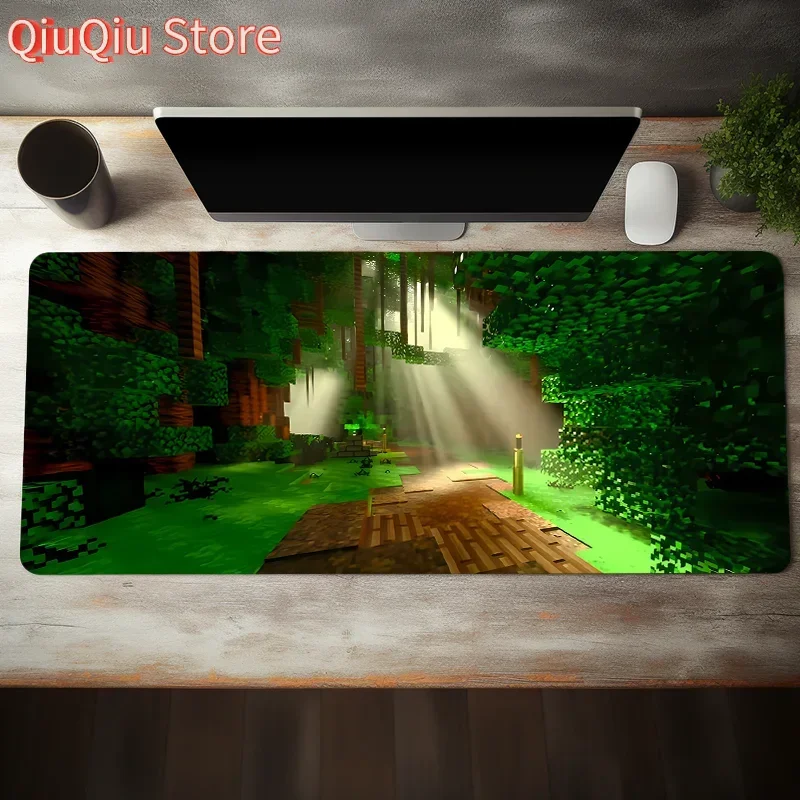 لوحة ماوس ألعاب كبيرة على شكل خريطة العالم من Pixel Style، حصيرة طاولة خضراء مع قاعدة مطاطية غير قابلة للانزلاق ولوحة حافة مخيطة للمكتب والمنزل #1