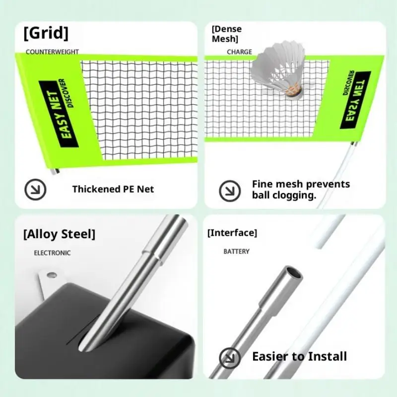 Portable Folding Badminton Net Outdoor Home Outdoor Simple Frame Badminton Net For Pickleballs Tennis Soccer Volleyball Training image 5