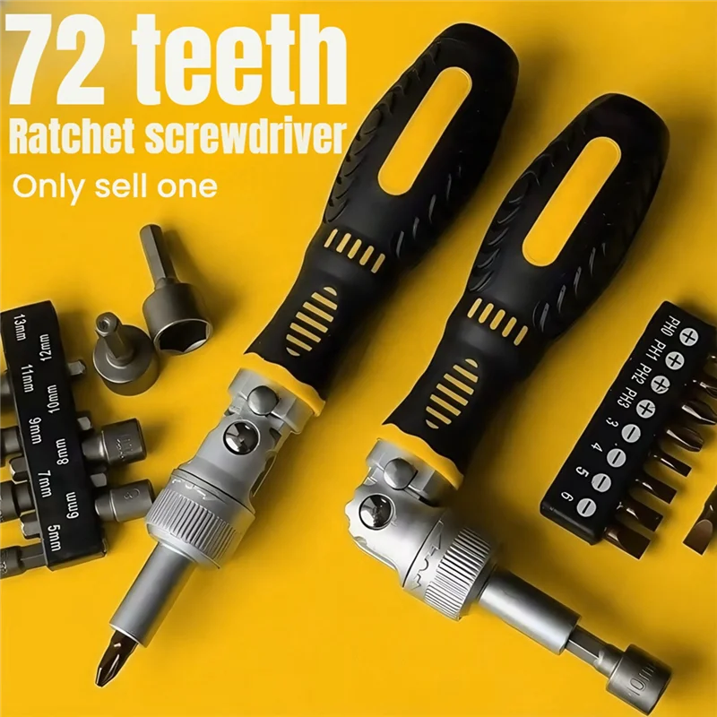 【RECOMENDAR】أداة الصيانة المنزلية 72-الأسنان السقاطة اتجاهين مفك مجموعة انحناء توفير العمالة طقم مفك البراغي كلمة واحدة C #6