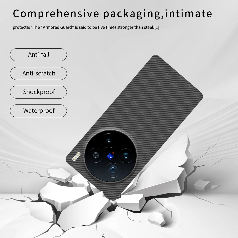 جراب كربون vivo x100 pro 600d كيفلار ألياف الأراميد قماش magsafe رقيق صلب x100 غطاء فائق مغناطيسي أسود نحيف أحمر فاتح