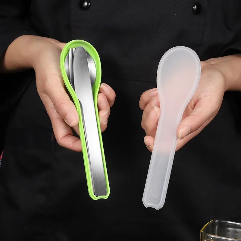Tableware Dinner Knife Fork Spoon Travel Utensils Set Stainless Steel Cutlery Set Flatware Set with Case Reusable Portable Box