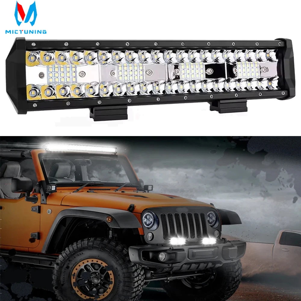 

MICTUNING 12" Five Row High Power LED Work Light Bar Combo Offroad Led Light Bars Spot Flood Beam for Work Driving Offroad Boat