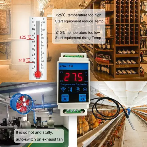 Imagen 2 del producto Tuya-Sensor de temperatura WIFI, controlador de termómetro, congelador, refrigerador, termostato de calefacción, incubadora de acuario de vida inteligente, registrador de temperatura