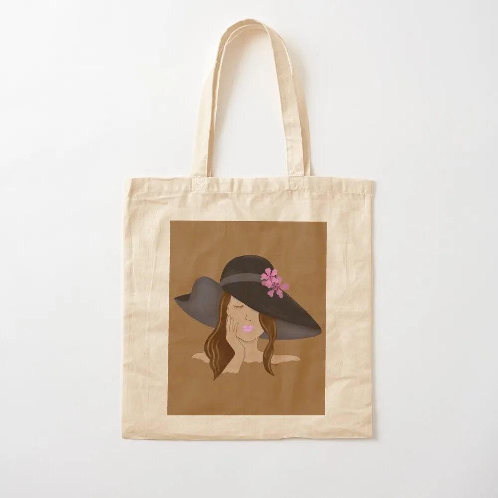 

Girl with Hat Tote Bag hand bag tote bag custom Handbags women large size bags