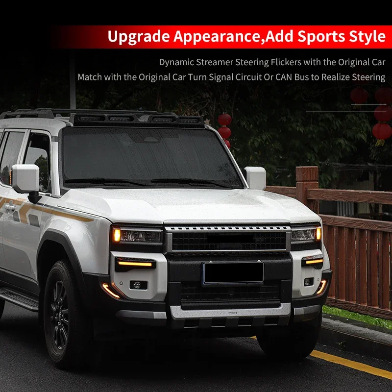 For Toyota Land Cruiser 250 2024 2025 Prado LC250  Front Bumper LED DRL Light Waterproof Dynamic Sequential Lighting Accessories