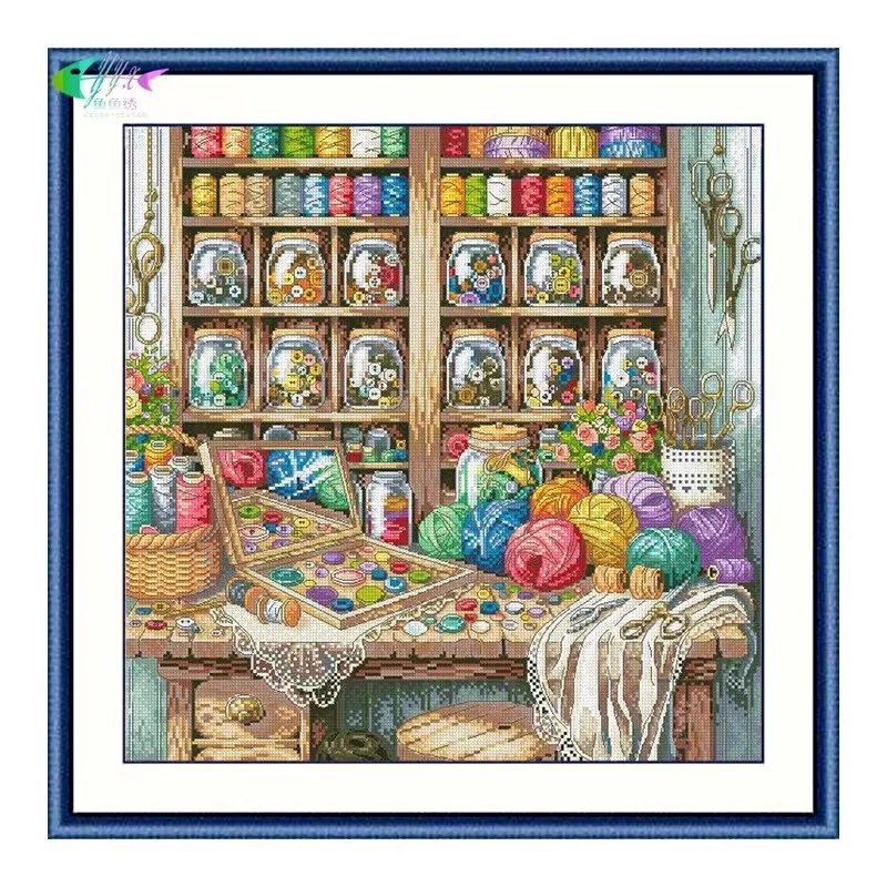 

Набор для вышивания крестиком 14CT 11CT с нанесенным рисунком, для гостиной, с нитками, для самостоятельного изготовления