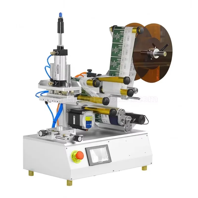 Semi Automatic Flat Labeling Machine Compact Desktop Pneumatic Self Adhesive Labeler Intelligent Label Pressing Machine