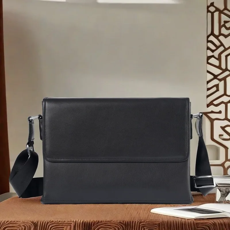 2027 NEW BALIDIYA shoulder bag men's single shoulder bag leather minimalist style commuting men's bag flip shoulder bag