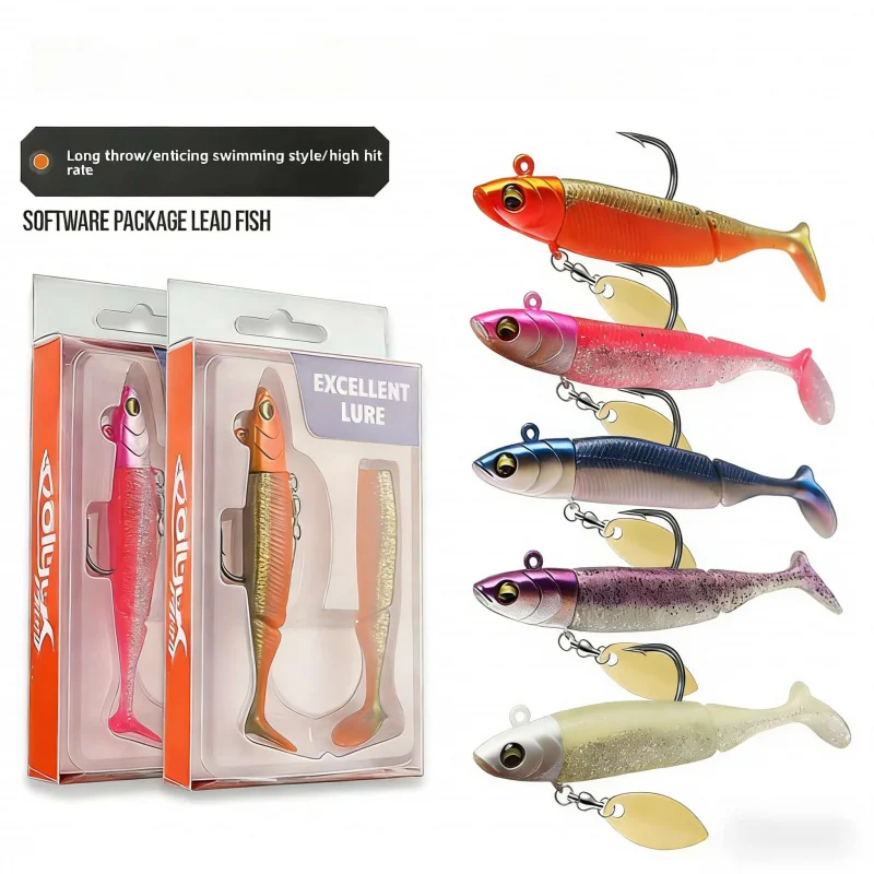 Leuchtender Bleifisch-Tail-Lure-Köder-Set 9,5 cm 20 g – Weichköder für weite Würfe, bionisch nachgebildet, für Barsch und Rotbarsch