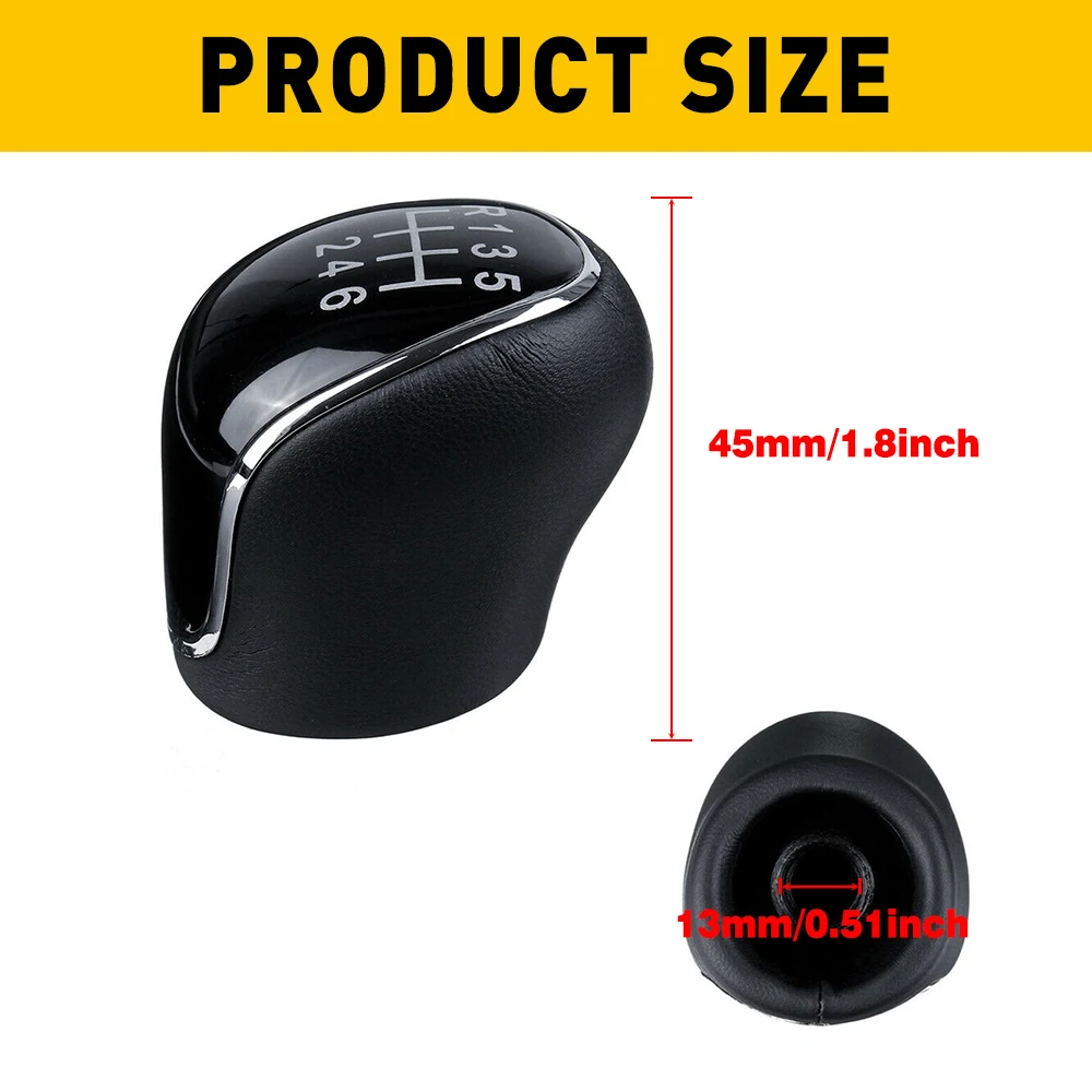 6 Speed Car Leather Gear Shift knob for Ford S-Max C-Max Kuga Galaxy Mondeo 4 Mk4 Transit Tourneo Connect Focus Auto Accessories