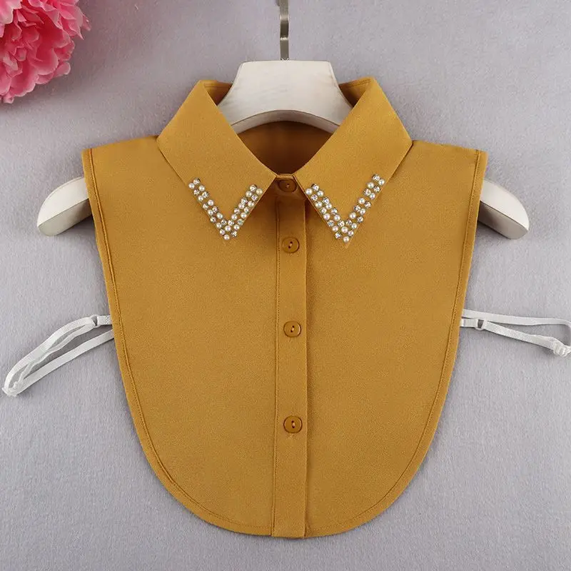 Fashion Candy Color White Fake Collar Shirt Women Faux Col Half Shirt Blouse False Collar Woman Sweater Shirt Detachable Collars